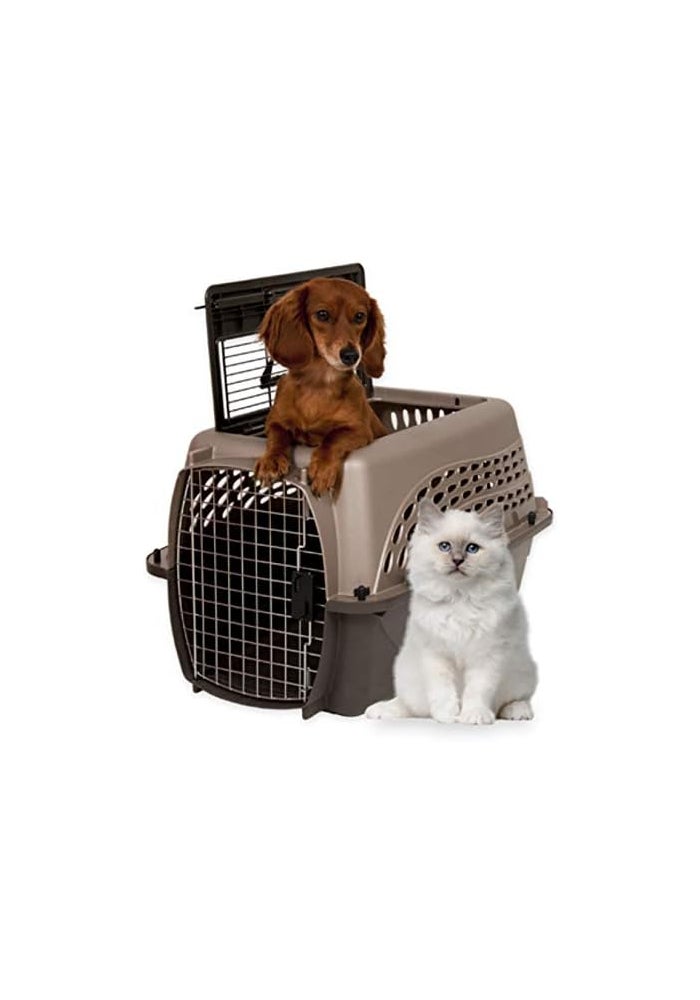 Petmate Two Door Pet Kennel for Pets up to 15 Pounds, Tan/Brown, 24" Long - Image 2